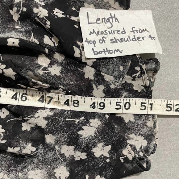 Simply Vera Wang Size XS Black Floral Chiffon Dress Whimsigoth Fairy Romantic - Picture 16 of 16